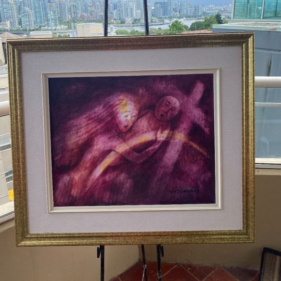 ORIGINAL ACRYLIC PAINTING - ANITA NAIRNE (EUC) / FREE SHIPPING READ DESCR. - Picture 1 of 8